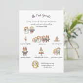 Mariage lunatique Timeline Doodle Art Invitations (Debout devant)