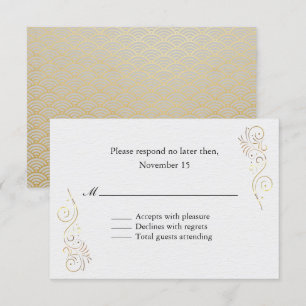 Mariage luxueux luxueux et sophistiqué en or RSVP