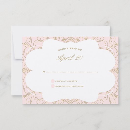 Mariage luxuriant RSVP blush/or (Devant)