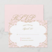 Mariage luxuriant RSVP blush/or (Devant / Derrière)