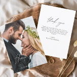 Mariage manuscrit Merci photo minimaliste<br><div class="desc">Cartes de remerciement Mariage manuscrites qui ont une photo à l'avant et à l'arrière. Les cartes de remerciement contiennent une typographie de script moderne,  blanche et noire,  lettrée à la main,  élégante,  simple et moderne à utiliser après que vous minimaliste simple célébration de mariage.</div>