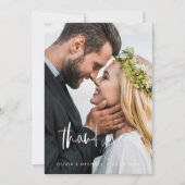 Mariage manuscrit Merci photo minimaliste (Devant)