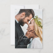 Mariage manuscrit Merci photo minimaliste (Devant)