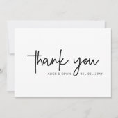 Mariage manuscrit simple script élégant Merci (Devant)