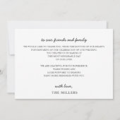 Mariage manuscrit simple script élégant Merci (Dos)