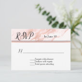 Mariage marbré en or rose et blush RSVP (Debout devant)
