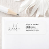 Mariage Mariage Monogram Merci Étiquette de adress (En situation)