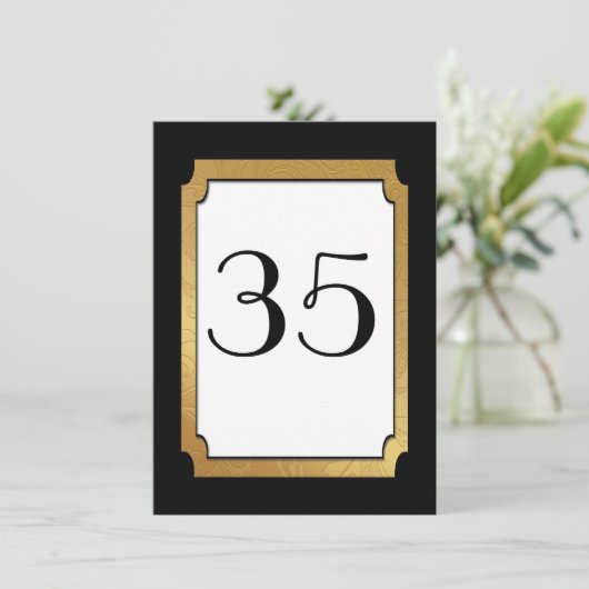 Mariage Mariage noir et or Numéro de table (Debout devant)