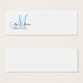 Mariage marié Groom Date Monogram BlueProfile Card (Devant & derrière)