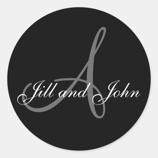 Mariage marié Monogramme A Sticker (Devant)
