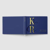 Mariage Marine Blue Slender Ampersand Gold Intials (Complet)