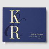 Mariage Marine Blue Slender Ampersand Gold Intials (Recto)
