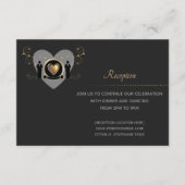 Mariage masculin à cœur doré | Carte de réception (Devant)