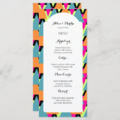 Mariage Menu 80's Style Motif géométrique (Devant / Derrière)
