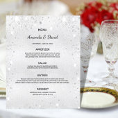 Mariage Menu argent parties scintillant métallique
