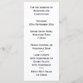 Mariage Menu Bride Salle (Dos)