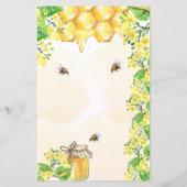 Mariage Menu bumble abeilles fleur de nid d'abeill (Dos)