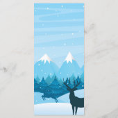 Mariage Menu Card hiver magique bleu (Dos)