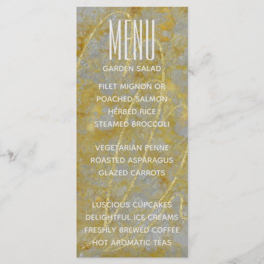 Mariage Menu Card Silver Lining (Devant)