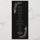 Mariage Menu Cérémonie Fleurs sauvages Floral Dark (Dos)