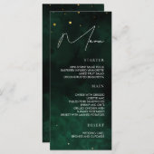 Mariage Menu Dark Green Magic Gold (Devant / Derrière)