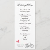 Mariage Menu élégant blanc romantique vélo (Devant)