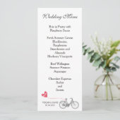 Mariage Menu élégant blanc romantique vélo (Debout devant)