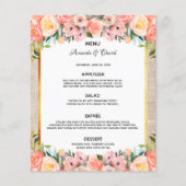 Mariage Menu flûte rose burlap Rustique (Devant)