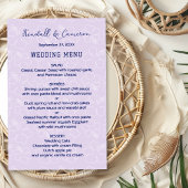 Mariage Menu Modèle Tropical Hibiscus Lavender