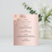 Mariage Menu pampas herbe rose or floral (Debout devant)