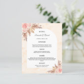 Mariage Menu pampas herbe rose or marbre fleuri (Debout devant)