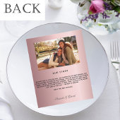 Mariage Menu rose floral poussiéreux rose or photo