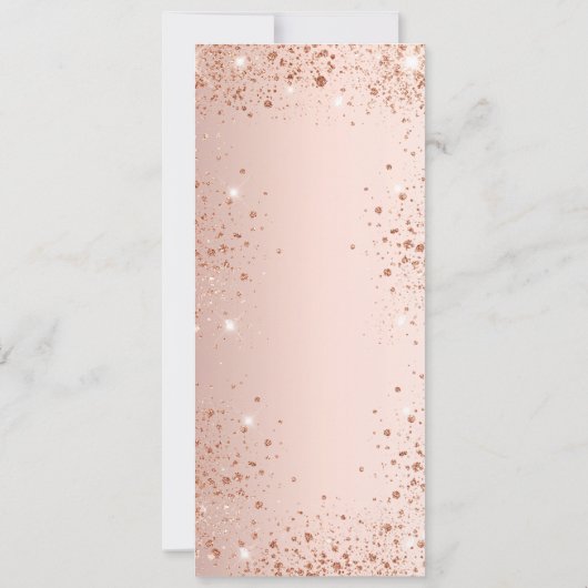 Mariage Menu rose or scintillant carte (Dos)