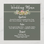 Mariage Menu Roses aquarelle (Dos)