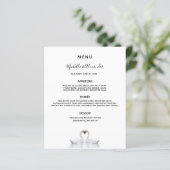 Mariage Menu swan couple blanc minimaliste (Debout devant)