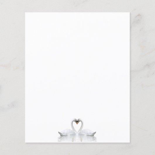 Mariage Menu swan couple blanc minimaliste (Dos)