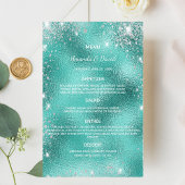 Mariage Menu turquoise mer vert parties scintillan