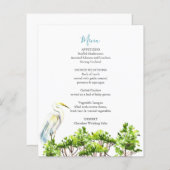 Mariage Menus Elégant Grand Héron Blanc Mangroves (Devant / Derrière)