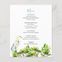 Mariage Menus Elégant Grand Héron Blanc Mangroves
