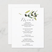 Mariage Menus Élégante Branche d'olives botaniques (Devant / Derrière)