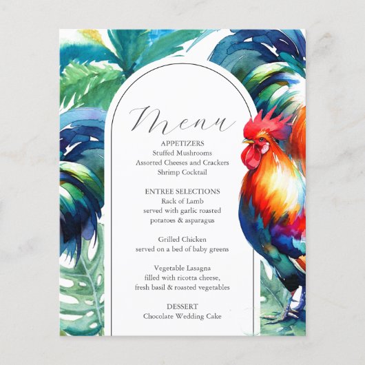 Mariage Menus Tropical Rooster Mariage (Devant)