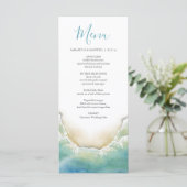 Mariage Menus Watercolor Beach Seashore (Debout devant)