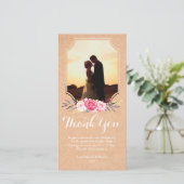 Mariage Merci Aquarelle Fleurs Carte photo (Debout devant)