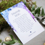 Mariage Merci aquarelle Floral<br><div class="desc">Merci mariage Watercolor Wisteria Floral Thank You Cards présente votre photo préférée avec le texte "Merci" dans la typographie de script violet moderne accentuée avec des fleurs de glycine bleu aquarelle,  violet et lavande. Partie d'une collection conçue par Evco Studio www.zazzle.com/store/evcostudio</div>