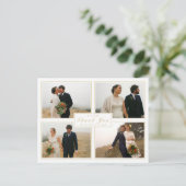 Mariage Merci blanc Collage 4 Photo Carte postale (Debout devant)
