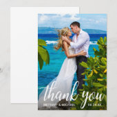 Mariage Merci  Bride Groom Carte photo (Devant / Derrière)