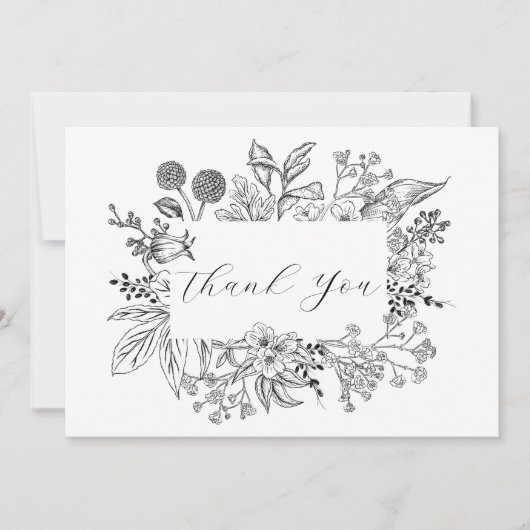 Mariage Merci Cadre Botanique Floral (Devant)
