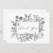 Mariage Merci Cadre Botanique Floral (Devant / Derrière)