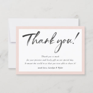 MARIAGE MERCI calligraphie encre noir rousse rose