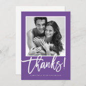 MARIAGE MERCI calligraphie simple violet (Devant / Derrière)